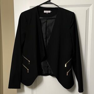 Calvin Klein Black Blazer with Gold Zippers
